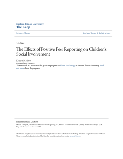 The Effects of Positive Peer Reporting on - The Keep