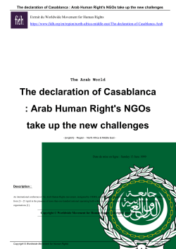 The declaration of Casablanca : Arab Human Right`s
