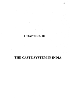 chapter- iii the caste system in india