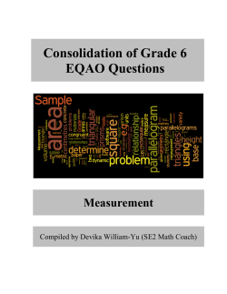Consolidation of Grade 6 EQAO Questions