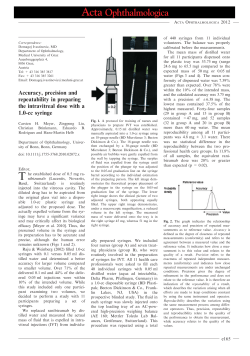 Accuracy, precision and repeatability in preparing the intravitreal