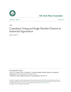 Cumulative Voting and Single Member Districts in Industrial