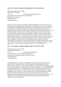2016/7 - ENV-4001A GLOBAL ENVIRONMENTAL CHALLENGES