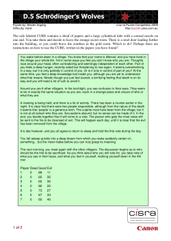 D.5 Schr&ouml;dinger`s Wolves - CiSRA Puzzle Competition