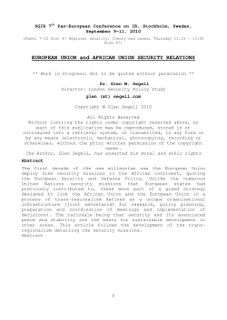 EUROPEAN UNION and AFRICAN UNION SECURITY RELATIONS