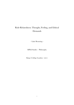 Role-Relatedness: Thought, Feeling, and Ethical