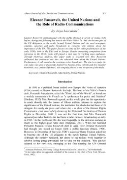 Eleanor Roosevelt, the United Nations and the Role of Radio