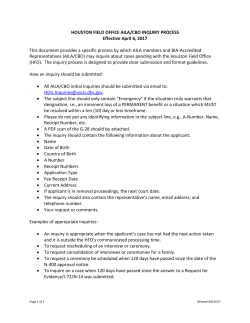 USCIS Houston Inquiry Process