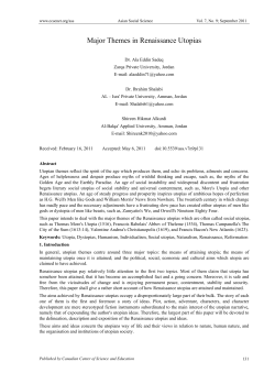 Major Themes in Renaissance Utopias