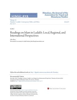 Readings on Islam in Ladakh: Local, Regional, and International