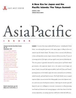 A New Era for Japan and the Pacific Islands: The Tokyo Summit