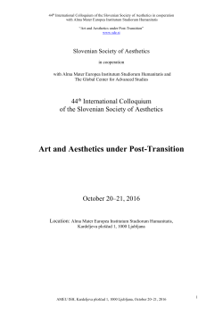 Art and Aesthetics under Post-Transition