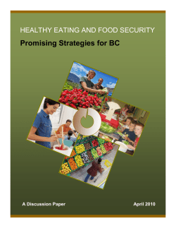 Healthy Eating and Food Security: Promising