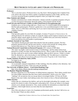 best sources to learn about graduate programs