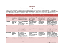 The Neuroscience of Change and the SCARF&reg; Model