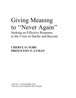 Giving Meaning to ``Never Again`