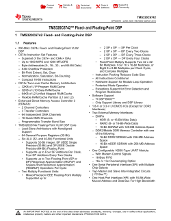 TMS320C6742 Fixed- and Floating-Point DSP