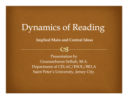 Implied Main and Central Ideas Presentation Presentation by