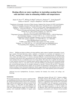 Heating effects on water repellency in Australian eucalypt forest