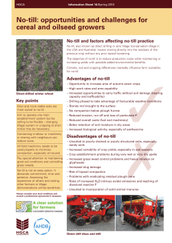 No-till: opportunities and challenges for cereal and oilseed growers