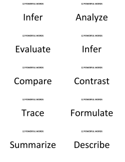 Infer Analyze Evaluate Infer Compare Contrast Trace