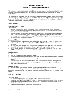 Camp Lebanon General Quilting Instructions