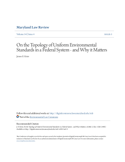 On the Topology of Uniform Environmental Standards in a Federal
