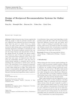 Design of Reciprocal Recommendation Systems for Online Dating