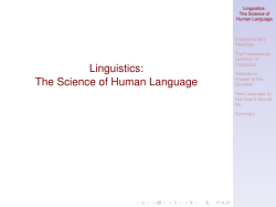 Linguistics: The Science of Human Language