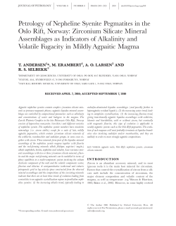 Petrology of Nepheline Syenite Pegmatites in the