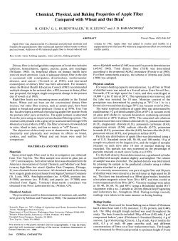 Chemical, Physical, and Baking Properties of Apple Fiber Compared