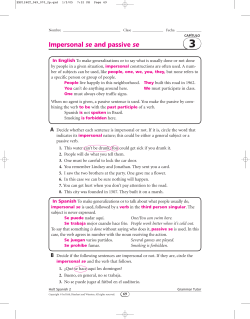 Impersonal se and passive se