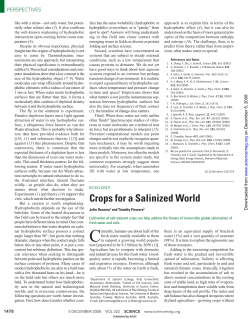 Crops for a Salinized World - Vrije Universiteit Amsterdam