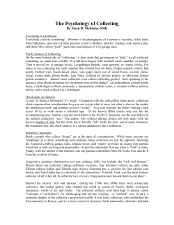 The Psychology of Collecting - International Society of Talking Clock