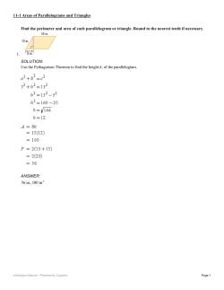 Find the perimeter and area of each parallelogram or triangle