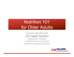 Nutrition 101 for Older Adults