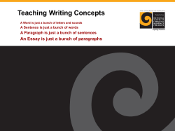 Getting Clear on Paragraph Writing - National Centre of Literacy and