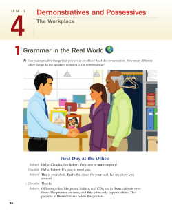 Demonstratives and Possessives