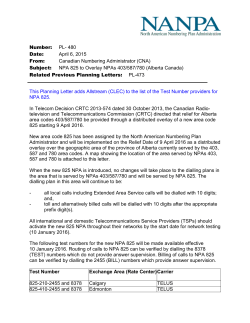 PL- 480 Date - North American Numbering Plan Administration