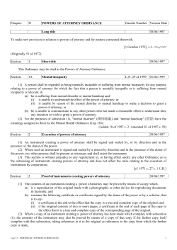 Cap 31 - POWERS OF ATTORNEY ORDINANCE