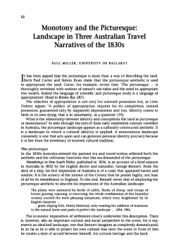 Monotony and the Picturesque: Landscape in Three Australian