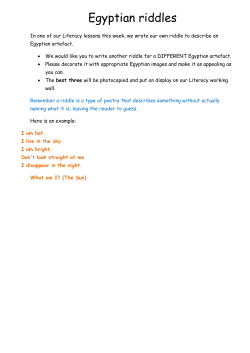 Egyptian riddles