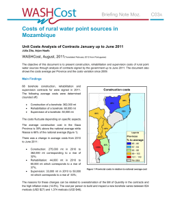 Costs of rural water point sources in Mozambique