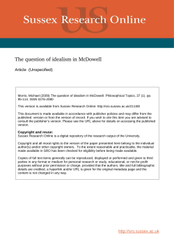 The Question of Idealism in McDowell