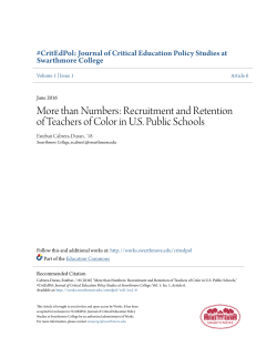 More than Numbers: Recruitment and Retention of Teachers