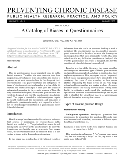 A Catalog of Biases in Questionnaires