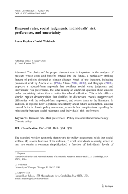 Discount rates, social judgments, individuals` risk