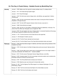 On This Day in Postal History