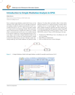 Introduction to Simple Mediation Analysis in SPSS
