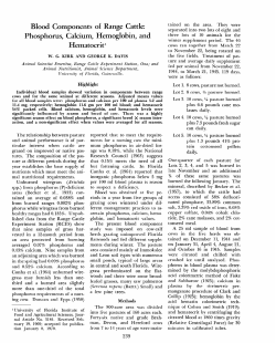 Blood Components of Range Cattle: Phosphorus, Calcium